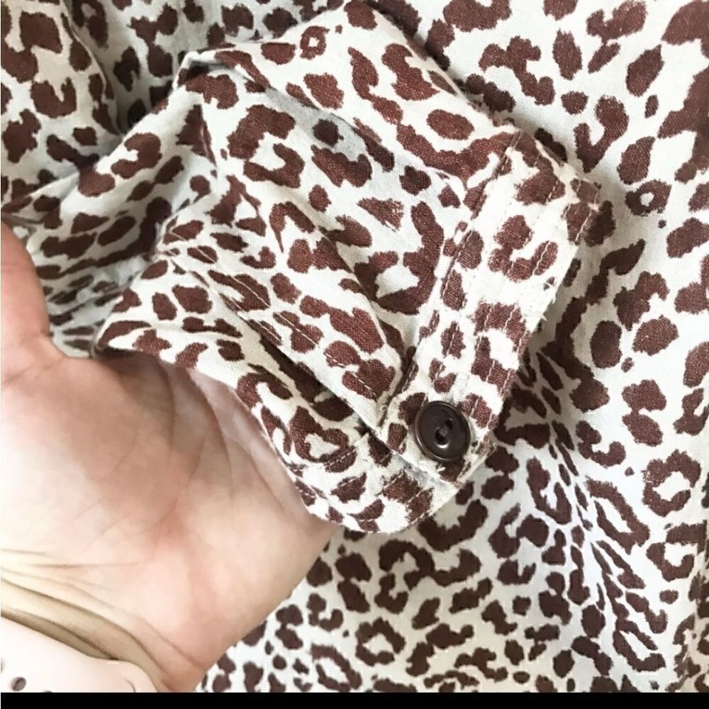 J CREW Linen Leopard Blouse - Picture 7 of 7